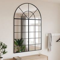 espejo decorativo  espejo de pared arco de hierro negro 100x150 cm cfw216099