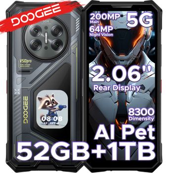 Teléfono Resistente DOOGEE V50 Pro 5G con IA, Pantalla de 6.78