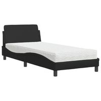 cama con colchon dover cuero sintetico negro 90x200 cm vidaxl