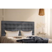 cabecero cama oslo largo tapizado tejido antimanchas gris marengo 165x125cm