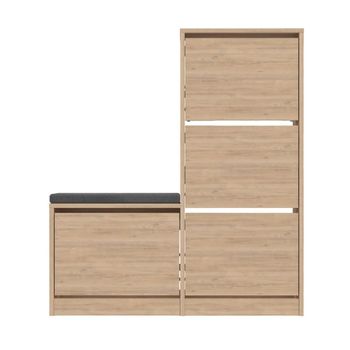 Mueble para zapatos 4 puertas l105 cm - roble
