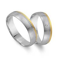 alianzas 14 quilates oro amarillo-blanco con diamante