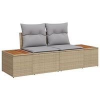 juego de sofa de jardin de 9 piezas con cojines beige de poliratan v2936 unico  beige