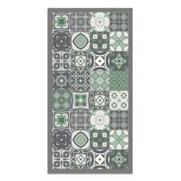 panorama alfombra vinilica baldosa hidraulica color verde 140x200 cm
