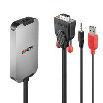 Lindy 38296 adaptador de cable de vÃdeo Negro, Blanco