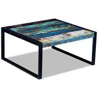 mesa de centro 80x80x40 cm madera - multicolor