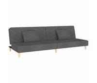 vidaxl sofa cama de 2 plazas con dos almohadas tela gris oscuro