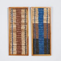 set de 2 paneles de fibra de banano y madera para decorar la pared