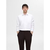 selected camisa manga larga 16092939 slim-performance-bright white para hombre