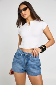 Pantalón Corto Vaquero Mini, Gris