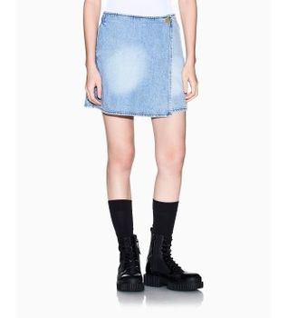 A|X Armani Exchange para mujer. XW002265AF21338MB001 Shorts de lyocell azul (XS), Casual, Algodón, Denim