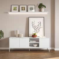 mueble tv 3 puertas color blanco