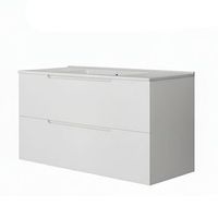 kibath mueble de bano con lavabo victoria 100x45 cm acabado blanco mate 2 cajones suspendido