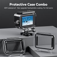 telesin-funda impermeable de escena completa antiniebla lente de vidrio templado subacuatica cubierta de carcasa de buceo para gopro hero 13 12 11 10 9