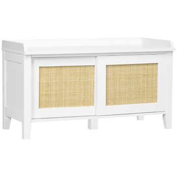 Banco zapatero 80x35x45 cm blanco