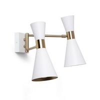 lampara de pared orientable metal 2 focos jigger blanco