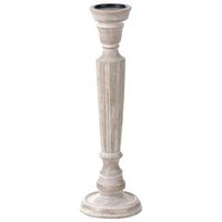 candelero antiguo de madera de mango marron claro mallawi