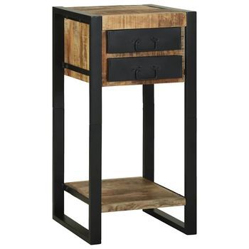 Vidaxl Mesa Auxiliar Marrón 40 X 40 X 80 Cm Madera De Mango Maciza