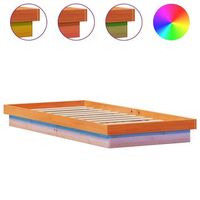 estructura de cama led madera maciza pino marron cera 100x200cm vidaxl