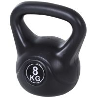 homcom kettlebell de 8kg para fitness y deporte en pvc con arena mango liso antideslizante   aosom espana