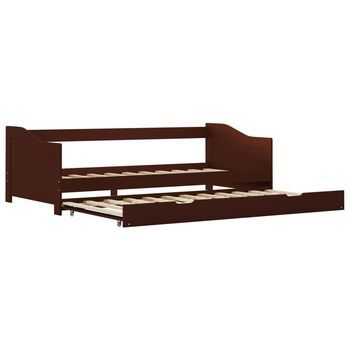 Cama Para Adultos | Estructura De Sofá Cama Madera De Pino Marrón 90x200 Cm