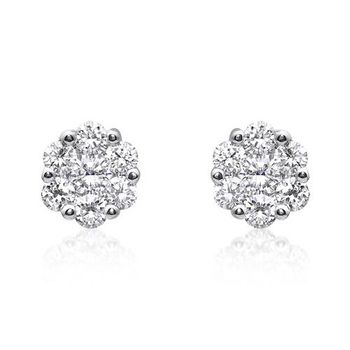 Pendientes de oro blanco 18 quilates con diamantes, aprox. 0,36 ct.