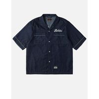 evisu camisa manga corta 2eshtm6ss1028 ht denim ss shirt w logo e-indr rinse indigo para hombre
