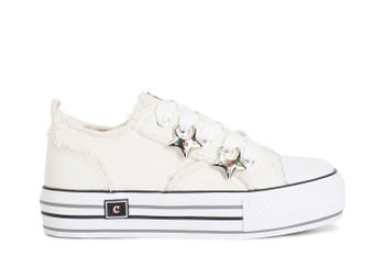 zapatillas de lona con accesorios extraíbles. white
