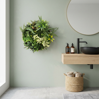 cuadro vegetal artificial alice 50 cm diametro  naturing monde