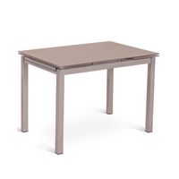 baud - mesa extensible 110170 x 75 cm en cristal templado marron