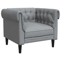 sillon de salon  silla  sillon chesterfield de tela gris claro