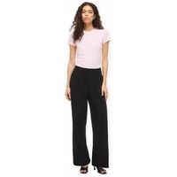 vila pantalones noos benne wide trousers - black beauty para mujer