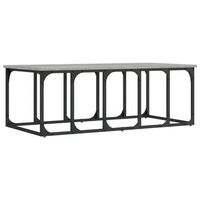 mesa de centro de diseno industrial 100 x 50 x 355 cm madera de ingenieria y metal gris dec039940