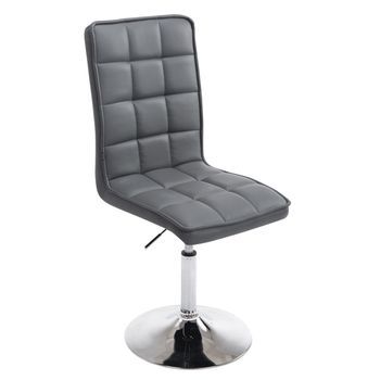 Silla De Comedor Peking V2 Simil Cuero Gris 59x43x90 Cm Clp