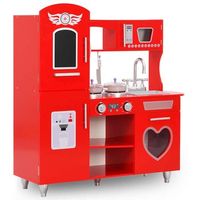 cocinita de juguete mdf roja 80x31x89 cm vidaxl