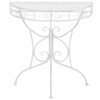 mesa de centromesa auxiliarmesita de centro vintage metal semicircular 72x36x74 cm plateada