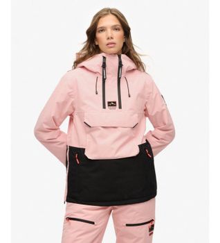 Superdry para mujer. WS110182A Chaqueta Ski rosa (S), Casual, Poliéster
