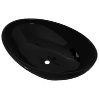 lavabo ovalado de ceramica negro 40x33 cm