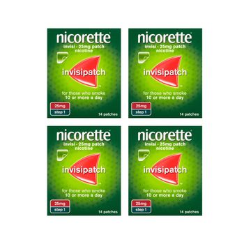 Nicorette Invisi Step 1 25mg - 14 Patches - 4 Pack