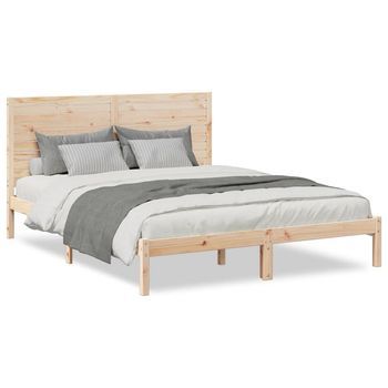 Cama Matrimonial | Cama Doble | Cama Extralarga Sin Colchón Madera Maciza 140x220 Cm Cfw69820