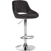 taburete de bar milet de terciopelo negro 48x47x85 cm clp