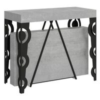consola extensible 90x40300cm aceres cemento estructura antracita
