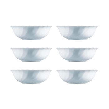 Set 6 boles vidrio opal blanco 16 cm