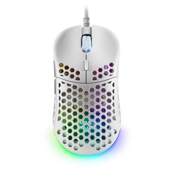 Mars Gaming MM55W Ratón Gaming RGB 12800 DPI Blanco