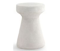 mesa auxiliar color cemento blanco de poliresina