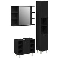 juego de muebles de bano 3 uds negro 30 x 30 x 1795 cm vidaxl