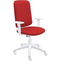 silla de oficina eve blanca con reposabrazos - tapizado rojo
