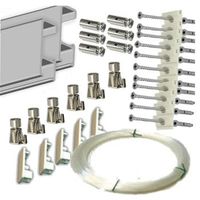 pack de ganchos automaticos con guia de 6 metros y 6 colgadores color plata con hilo de nylon para colgar cuadros o marcos plata 6 metros