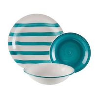 vajilla porcelana ligia azul 18 piezas versa