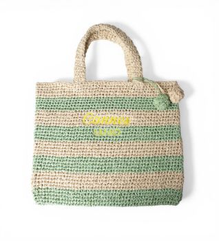 Liu Jo para mujer. AA6245-A0006 Bolso de raffía verde (OSFA), Casual, Rafia